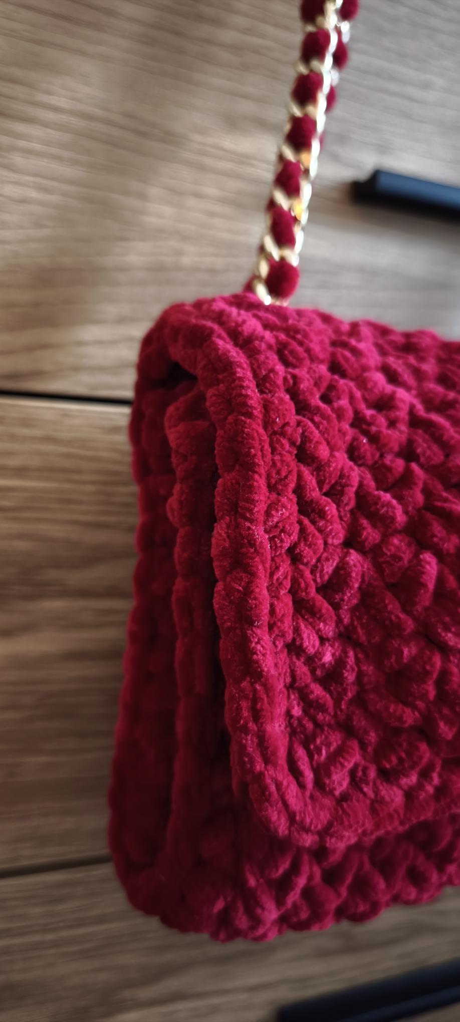 SAC VELOURS BORDEAUX