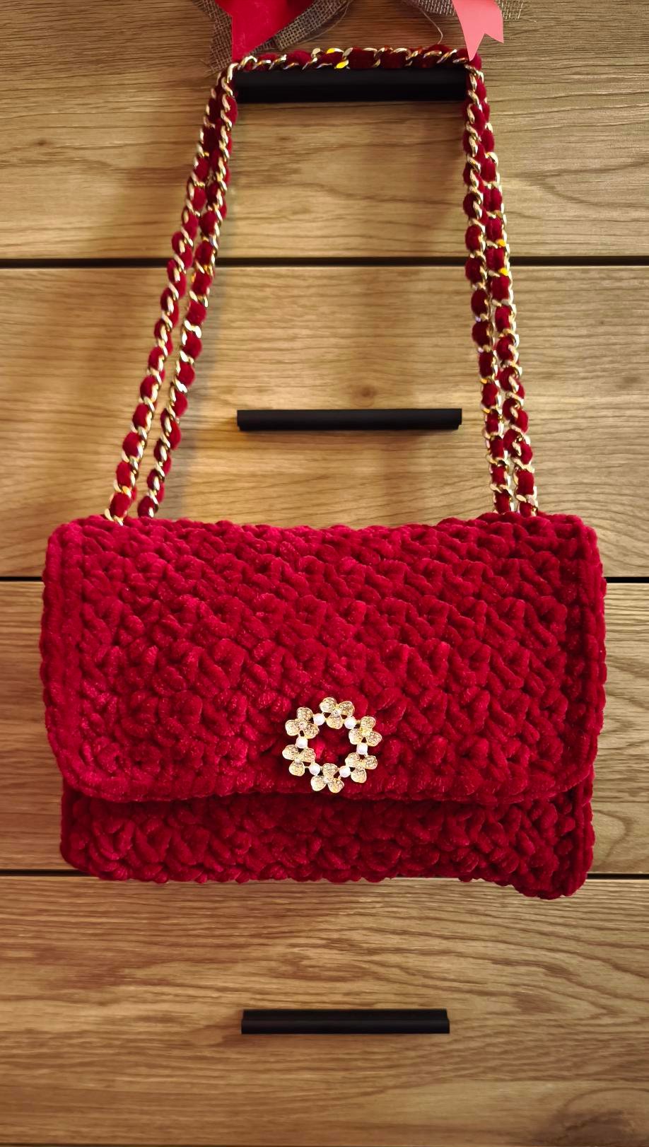 SAC VELOURS BORDEAUX