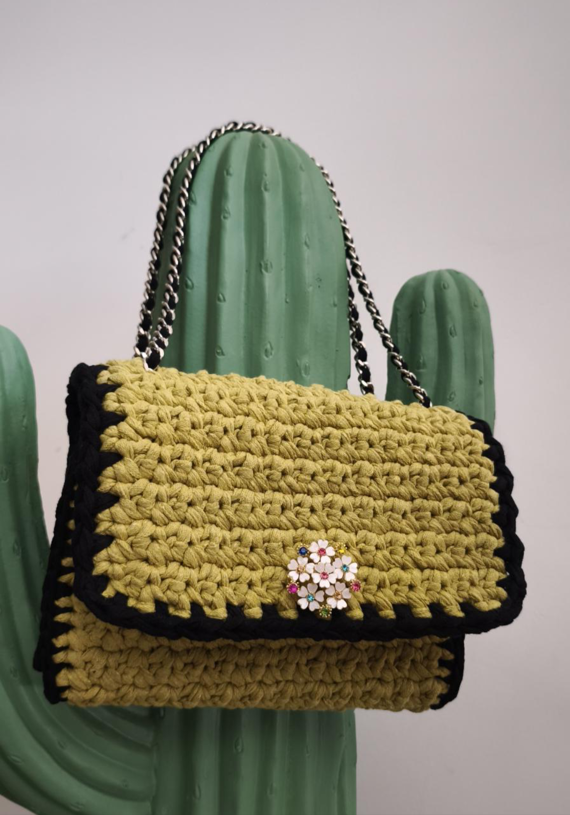 SAC BICOLORE PISTACHE/NOIR