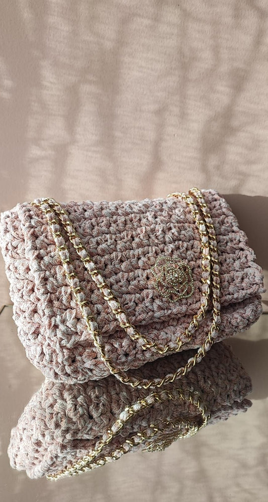 SAC MAXI GLAMOUR LUREX ROSE