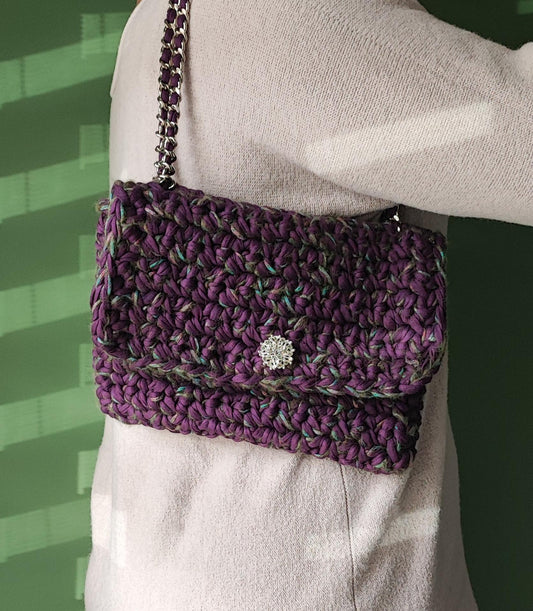 SAC VIOLET TWEED VERT