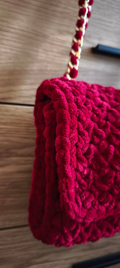 SAC VELOURS BORDEAUX