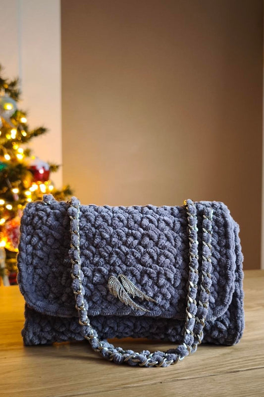 SAC VELOURS GRIS