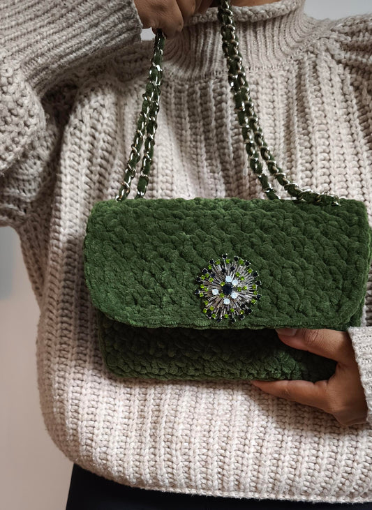 SAC VELOURS OLIVE