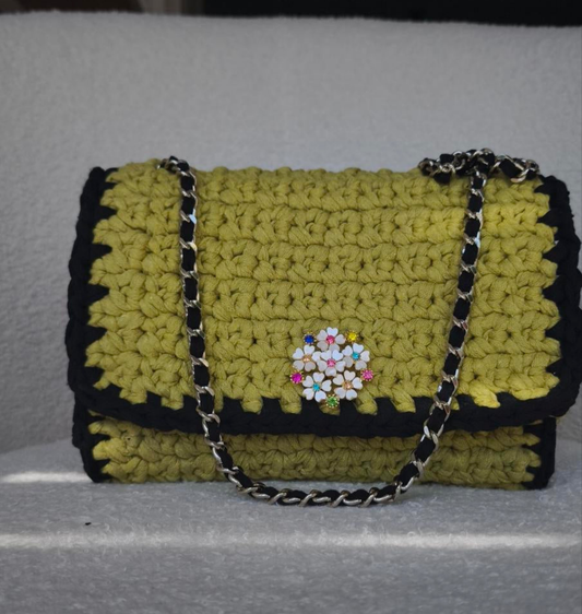 SAC BICOLORE PISTACHE/NOIR