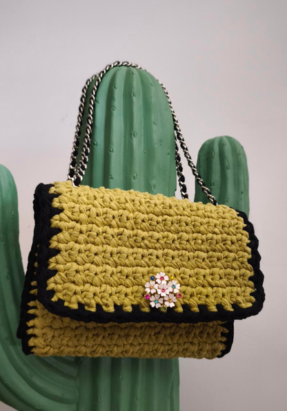 SAC BICOLORE PISTACHE/NOIR
