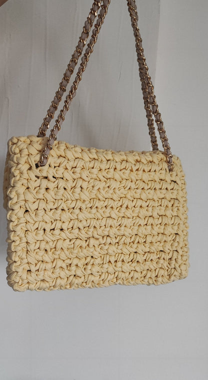SAC BICOLORE JAUNE/BEIGE